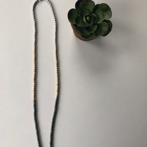 New York & Co metal pearl necklace